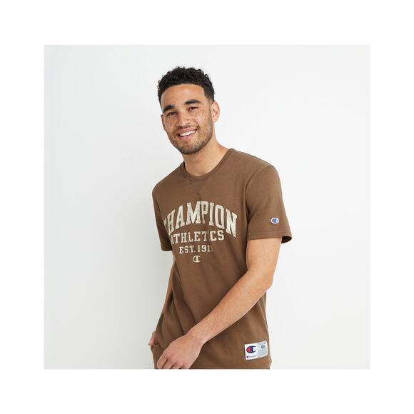 Men's Champion Vintage Wash V-notch Tee Latte Brown XL - Picture 1 of 8
